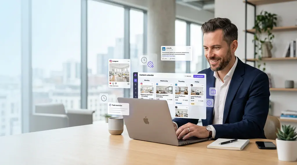 Social Media für Immobilienmakler automatisieren: Der komplette Leitfaden (2026)